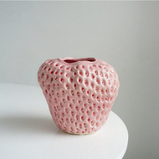 Strawberry Decorative Vase Made of Ceramic
