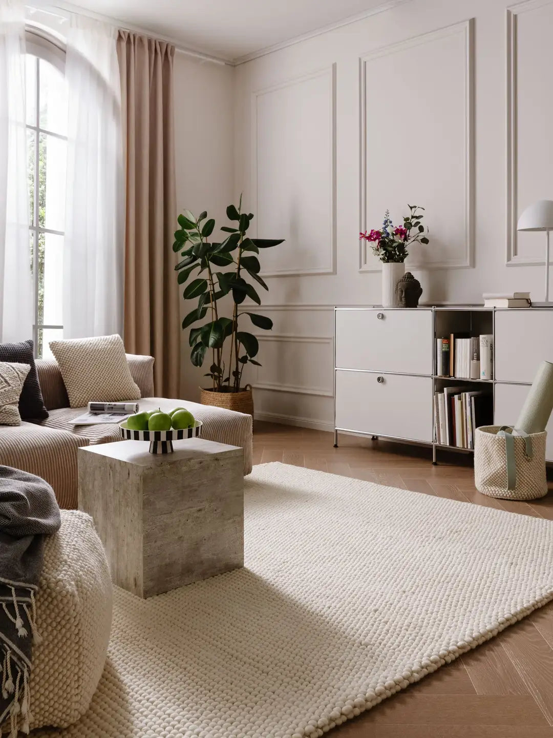 Handwoven wool rug Bubble