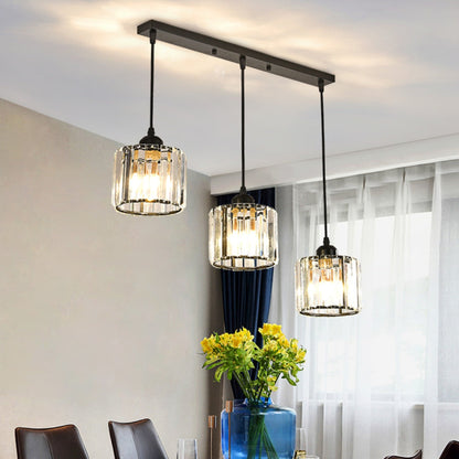 Black Multi-Head Glass Pendant
