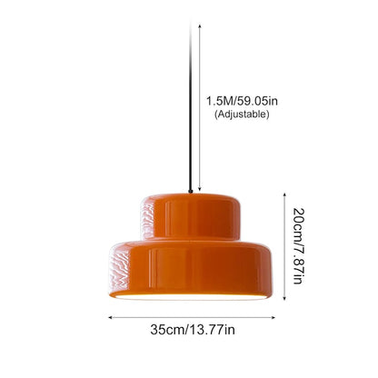 Bauhaus Orange Pendant Light