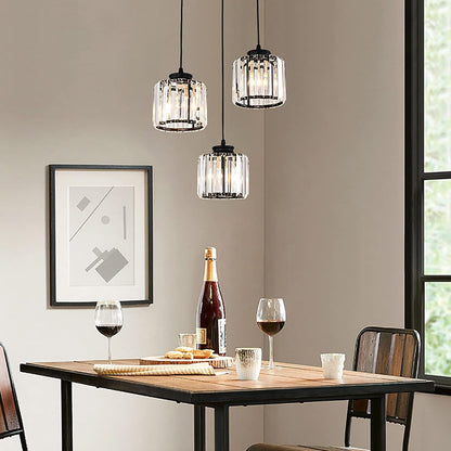 Black Multi-Head Glass Pendant