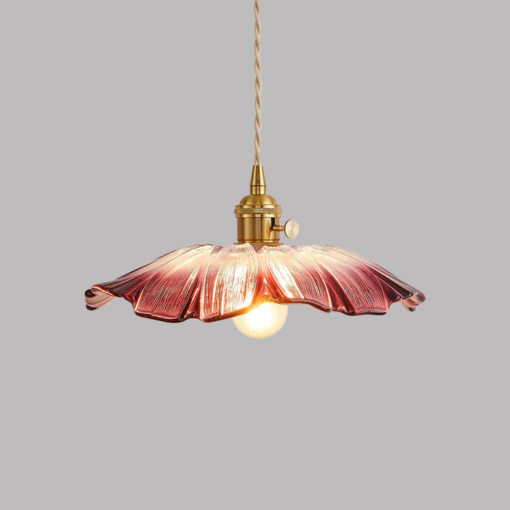 Retro Flower Glass Pendant Light