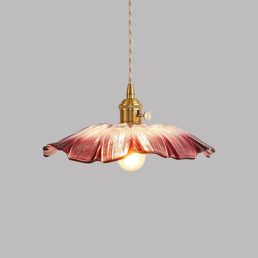 Retro Flower Glass Pendant Light