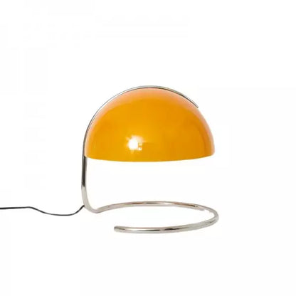 Postmodern table lamp of metal and glass