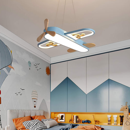 Charming airplane shaped LED pendant light for children