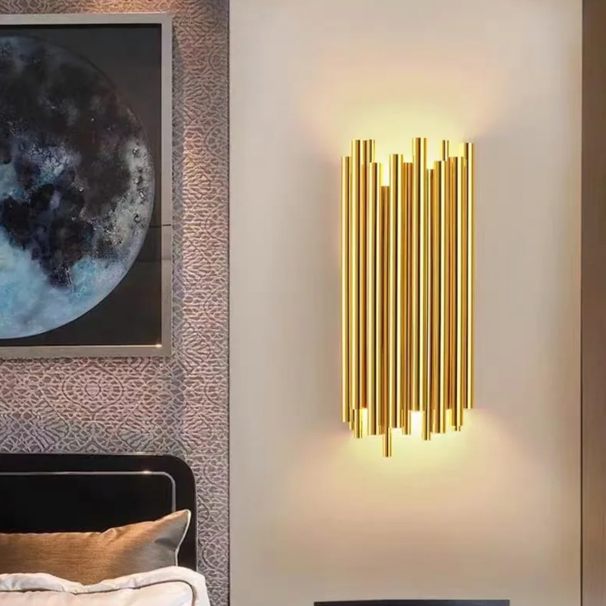 Modern Brass Tube Wall Light