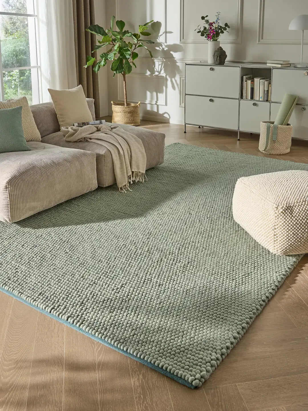 Handwoven wool rug Bubble