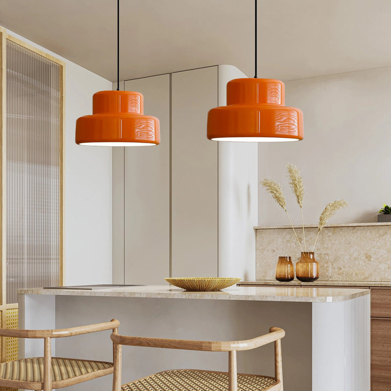 Bauhaus Orange Pendant Light