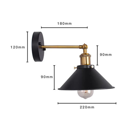 Retro Adjustable Wall Lamp with Switch