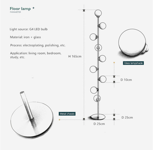 Decorative Glass Orb Floor Lamp