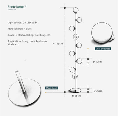 Decorative Glass Orb Floor Lamp