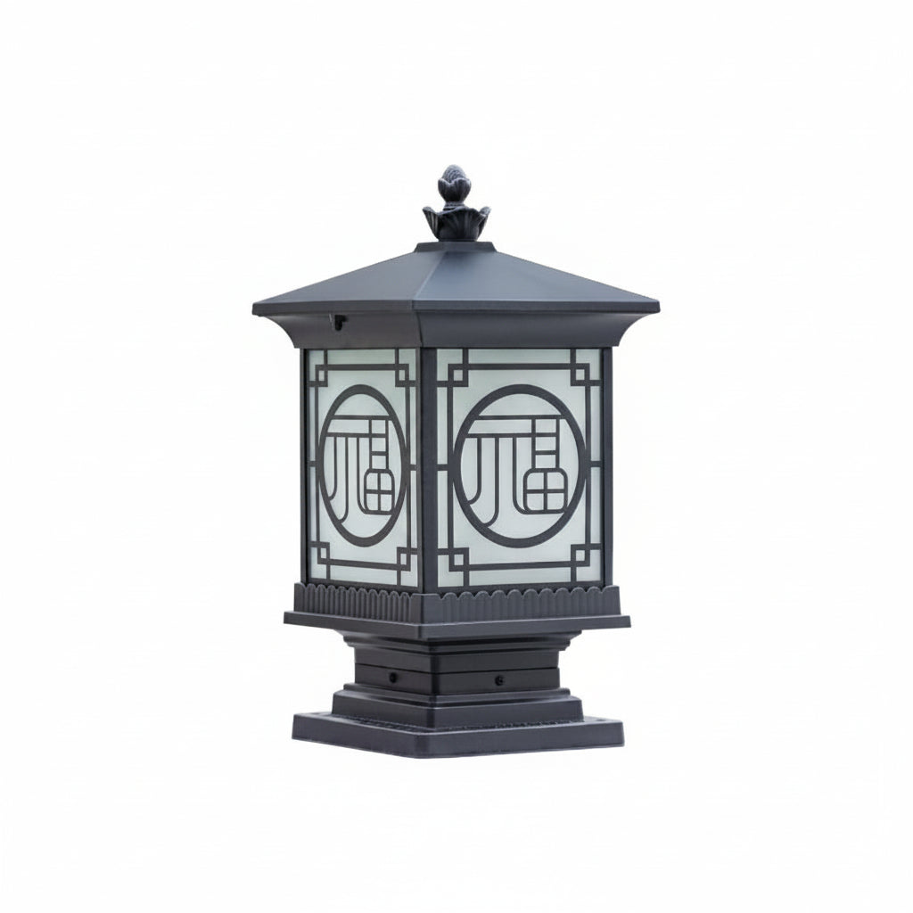Zentari Art Deco Metal Lantern Pillar Light
