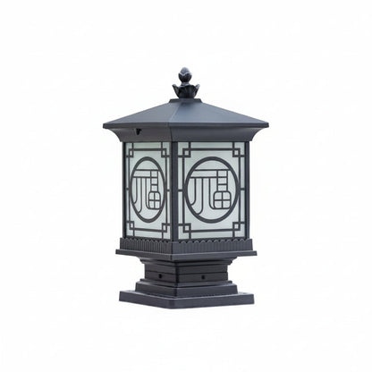 Zentari Art Deco Metal Lantern Pillar Light