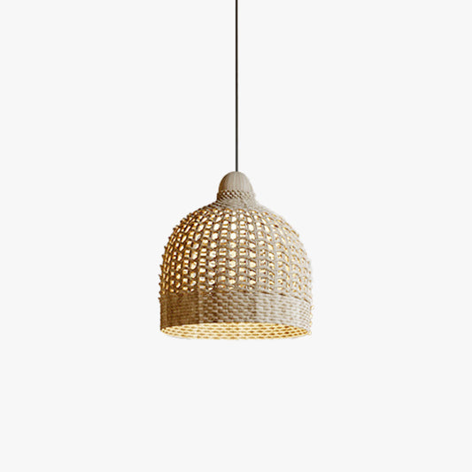 Woven Bamboo Bell Pendant Light