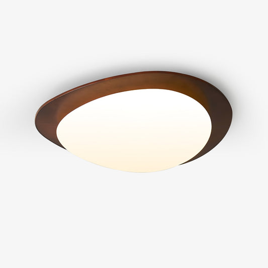 Sculpted Walnut Ceiling Light