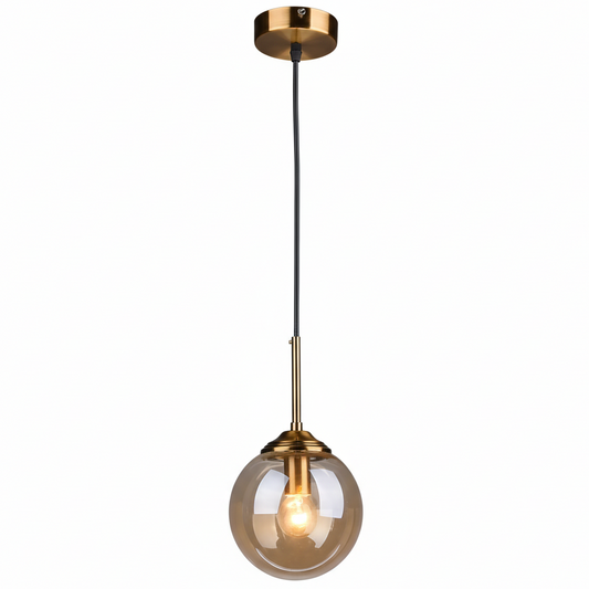 Orbelle Art Deco Brass Glass Globe Pendant Light