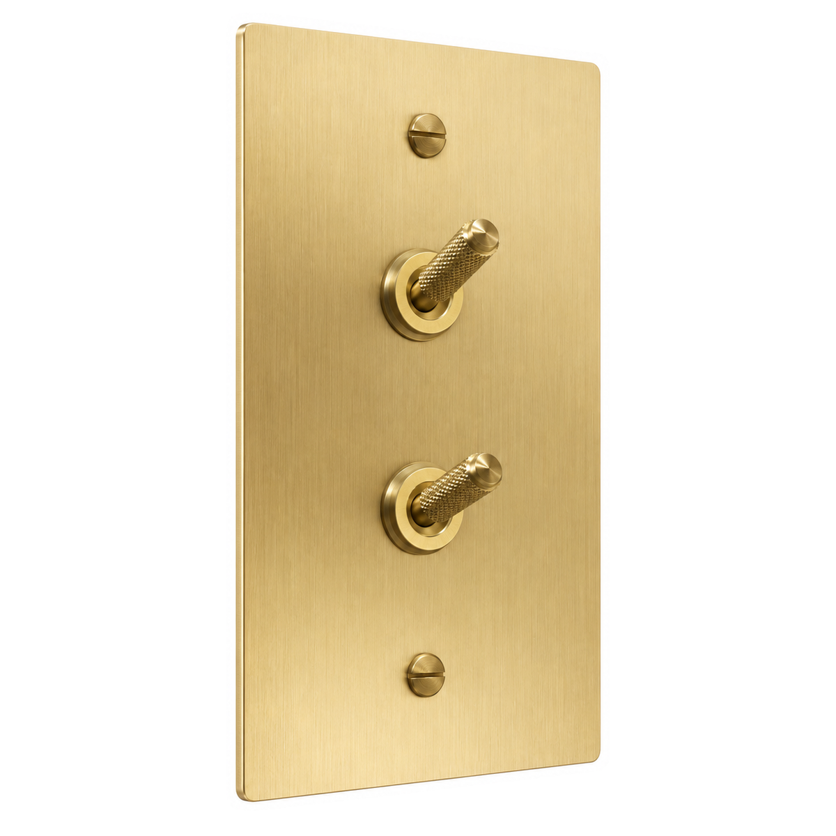 Hestrova Vintage Brass Double Knurled Toggle Switch