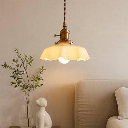 Coquille French Scalloped Glass Pendant Light