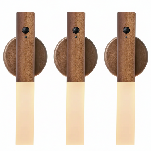 Oakmira Minimalist Wood Motion Sensor Wall Light