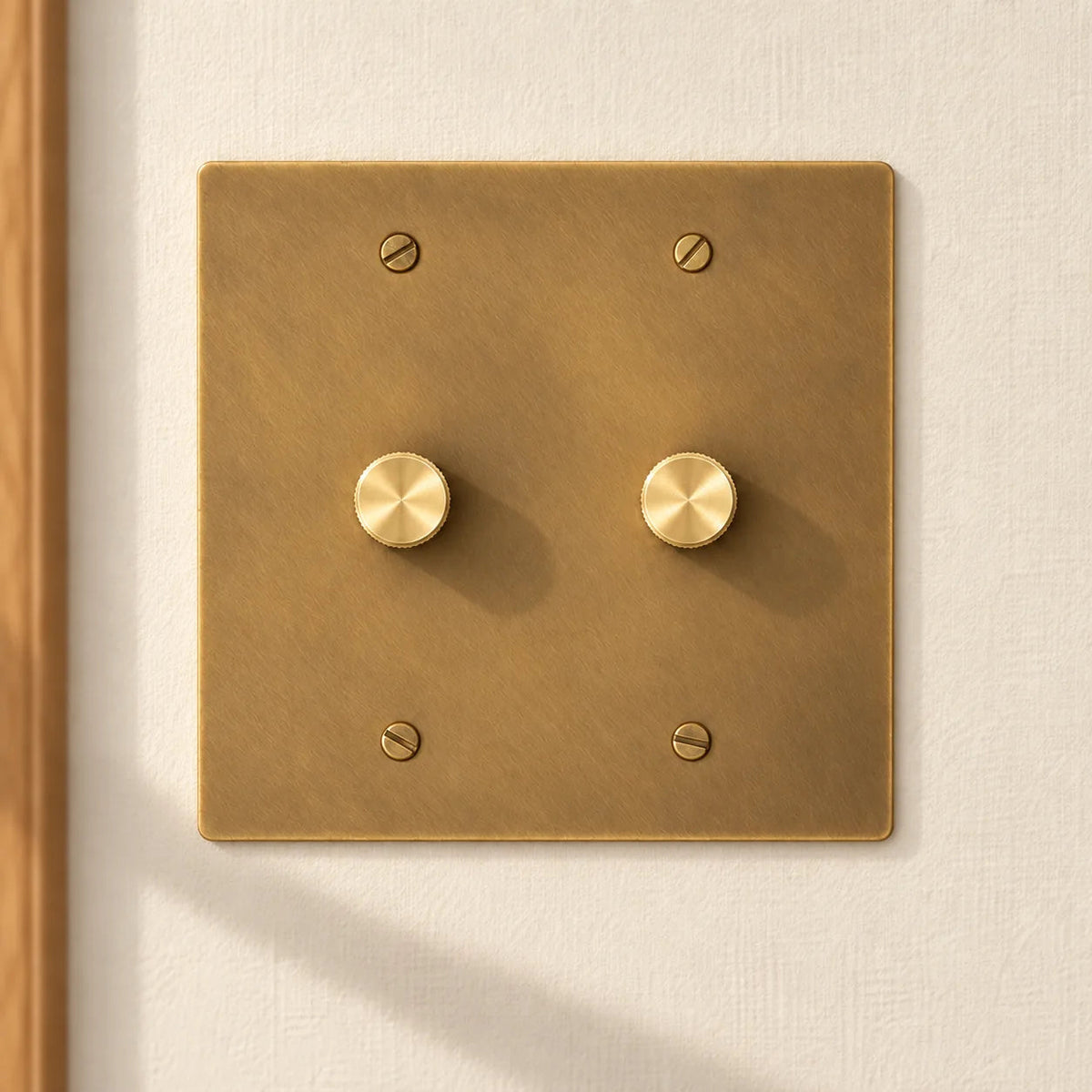 Bellardo Vintage Brass 2-Gang Rotary Dimmer Switch