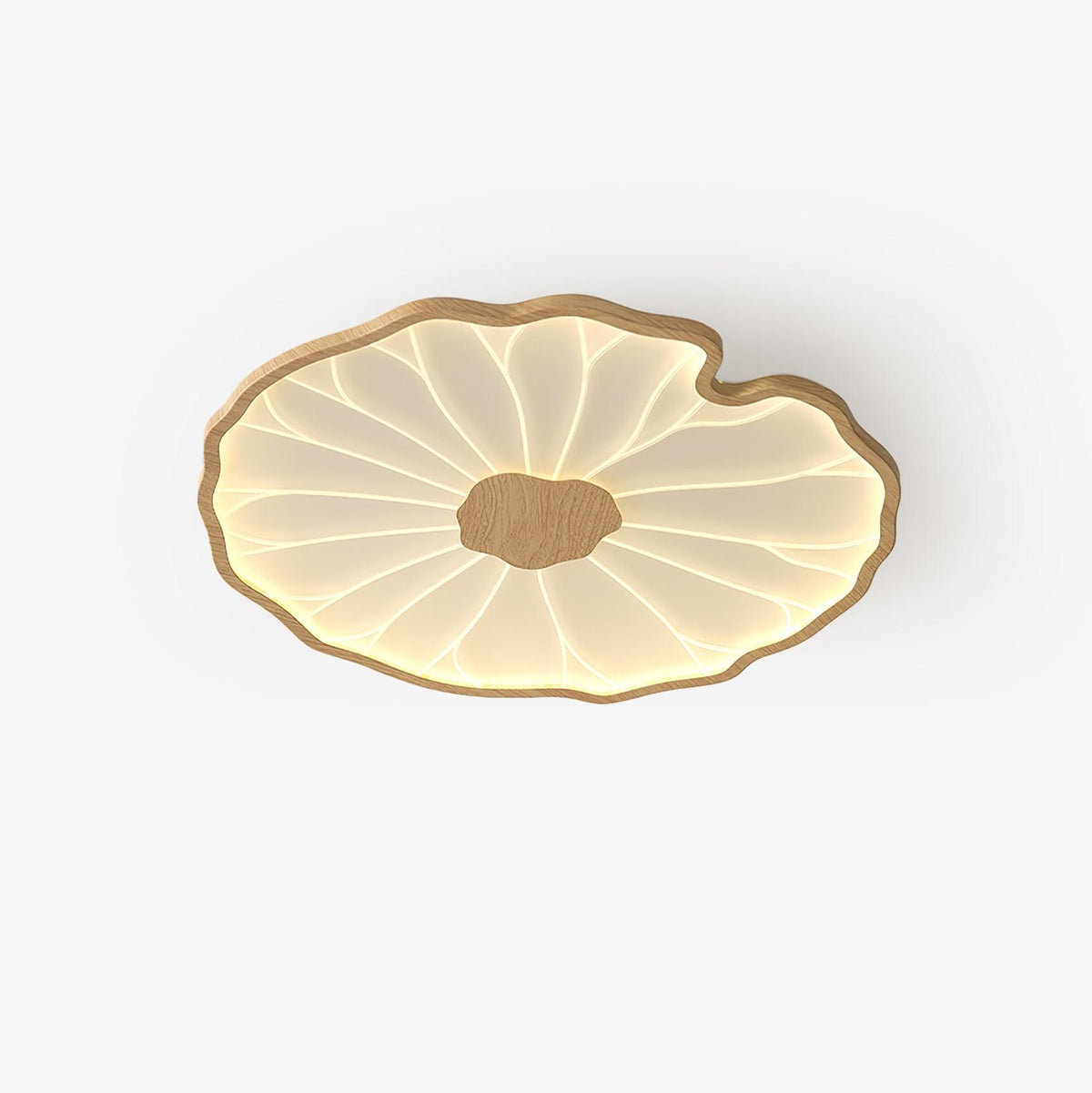 Waterlily Wood-Grain Ceiling Light