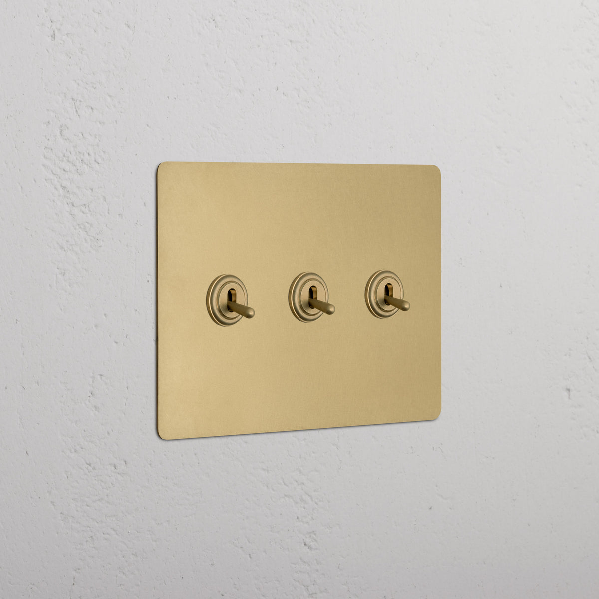 Sennaro Minimalist Brass 3-Gang Toggle Switch