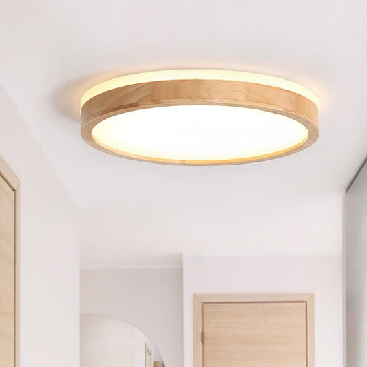 Round Oak Rim Ceiling Light