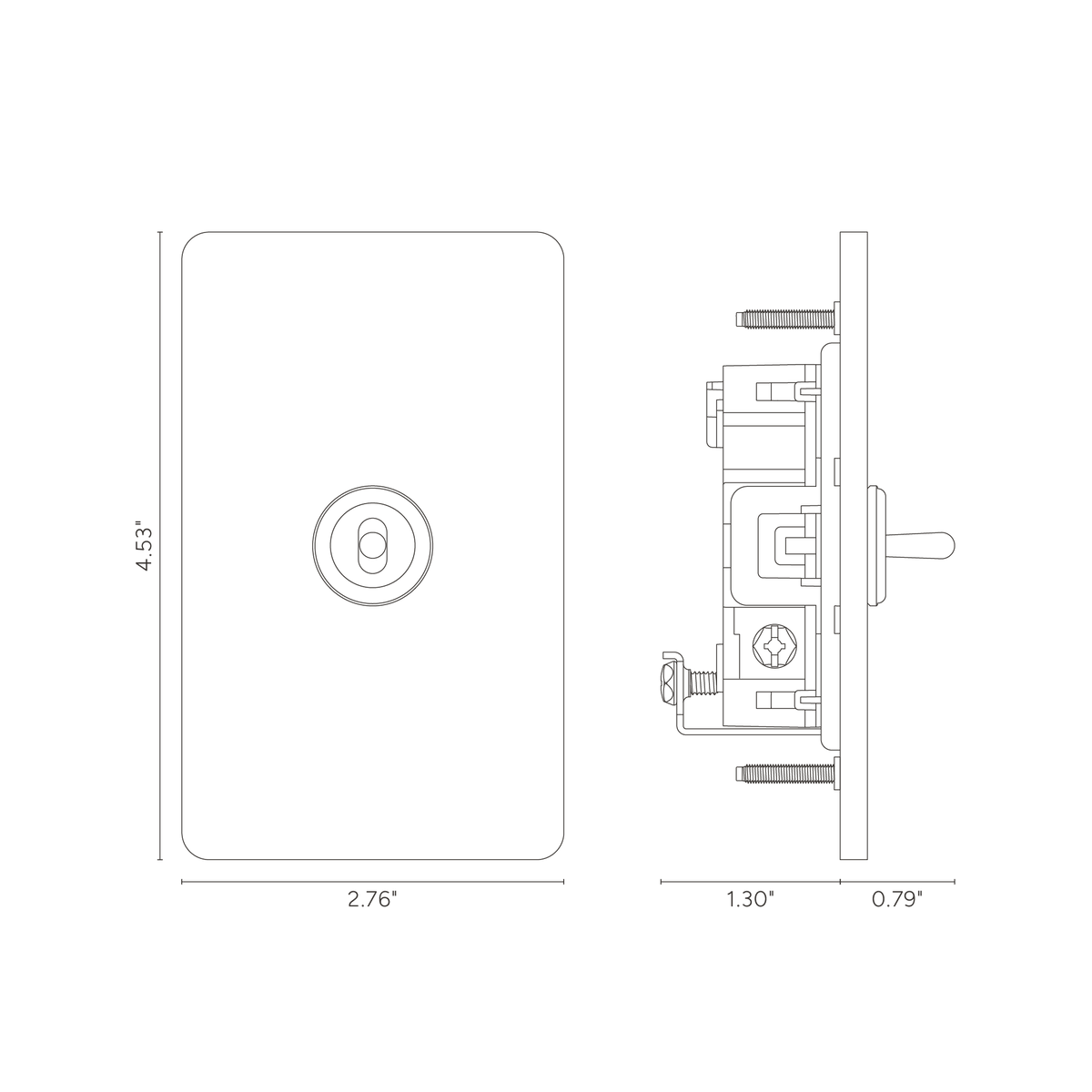 Tavrelo Minimalist Brass Double Pole Toggle Switch