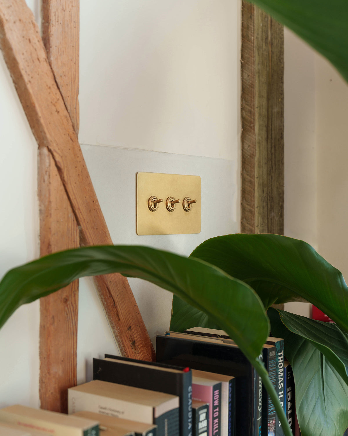 Sennaro Minimalist Brass 3-Gang Toggle Switch