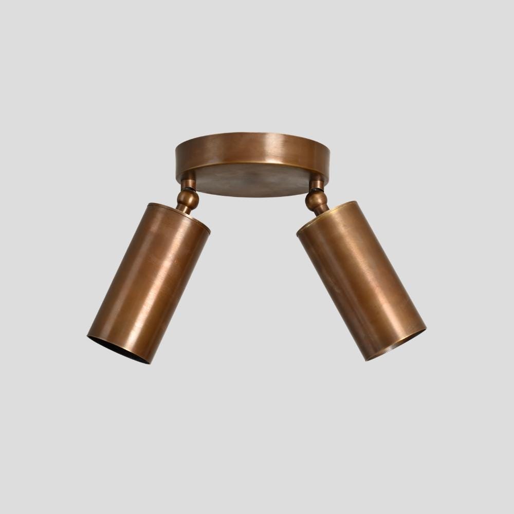 Duvessa Mid-Century Brass Twin Spot Ceiling Light