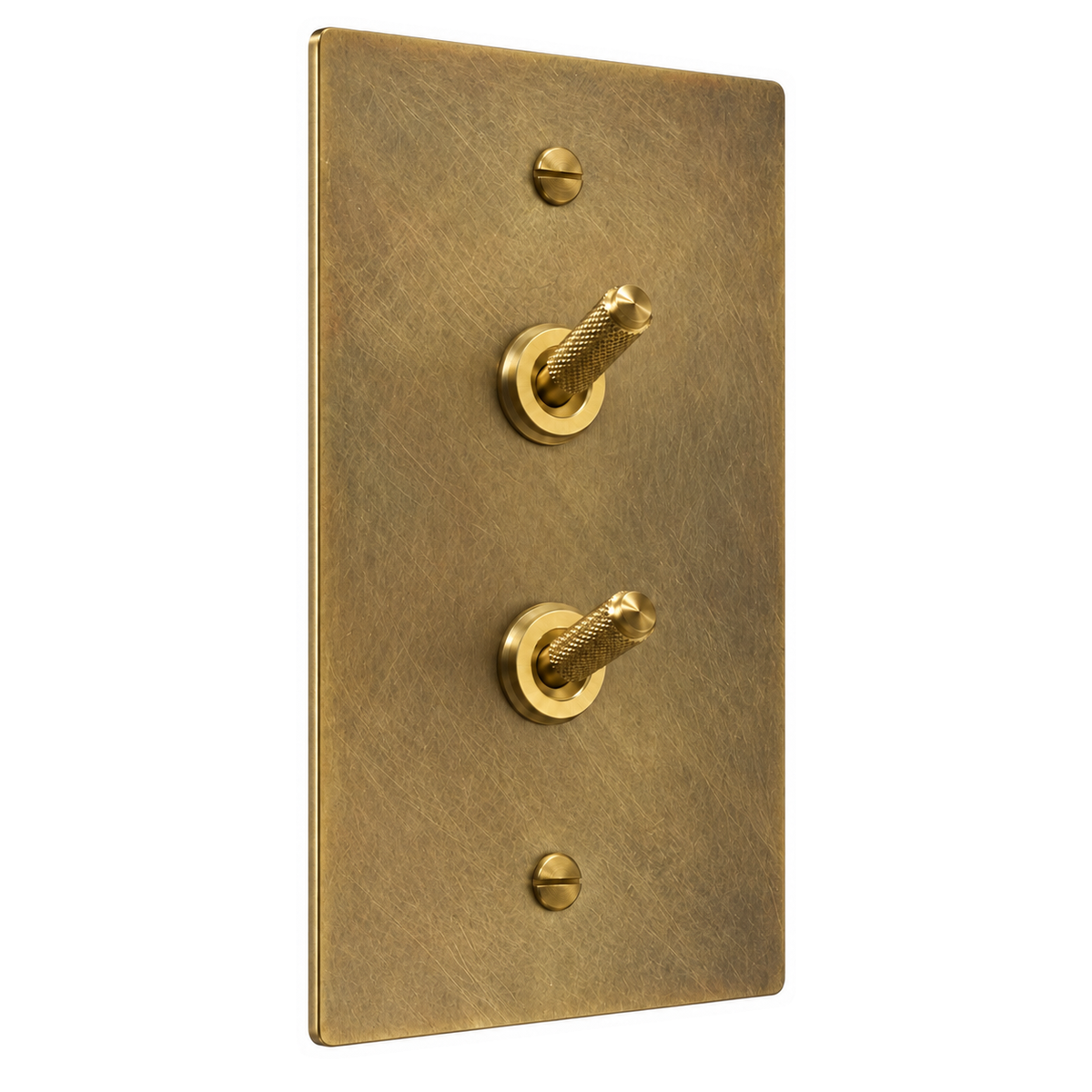 Hestrova Vintage Brass Double Knurled Toggle Switch