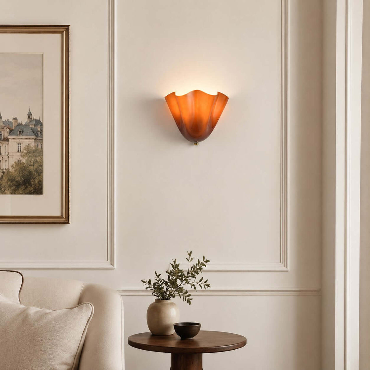 Draped Glass Wall Light