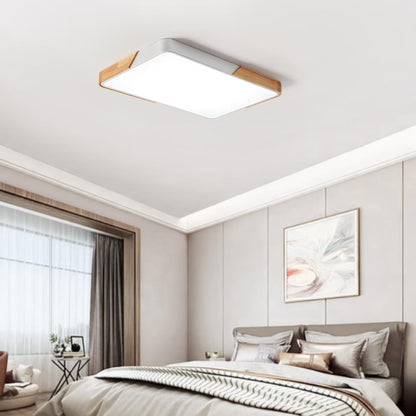Quadrova Scandinavian Wood Rectangular LED Ceiling Light