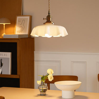 Coquille French Scalloped Glass Pendant Light