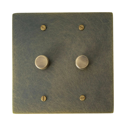 Bellardo Vintage Brass 2-Gang Rotary Dimmer Switch