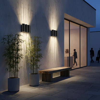 Ondaria Wave Aluminium Up Down Wall Light