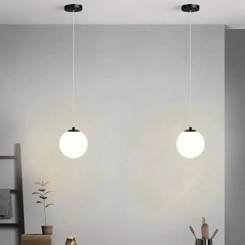 Solvara Nordic Opal Glass Globe Pendant Light