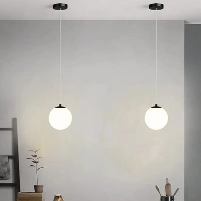 Solvara Nordic Opal Glass Globe Pendant Light