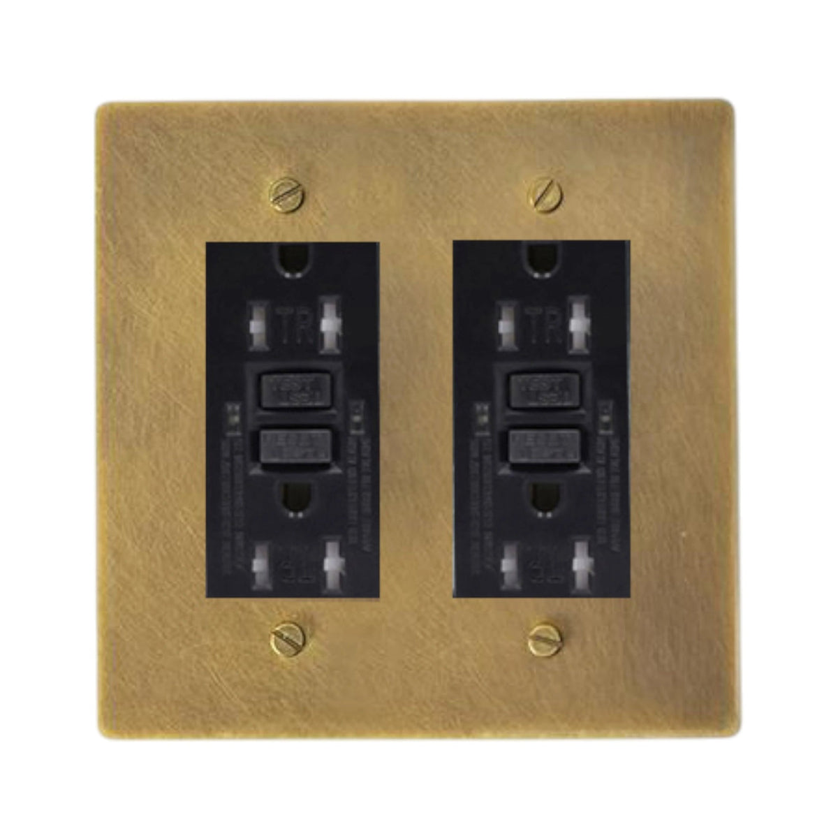 Galveno Vintage Solid Brass 2-Gang Outlet