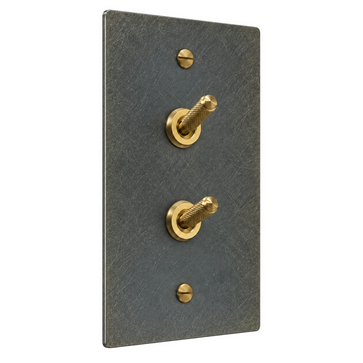 Hestrova Vintage Brass Double Knurled Toggle Switch