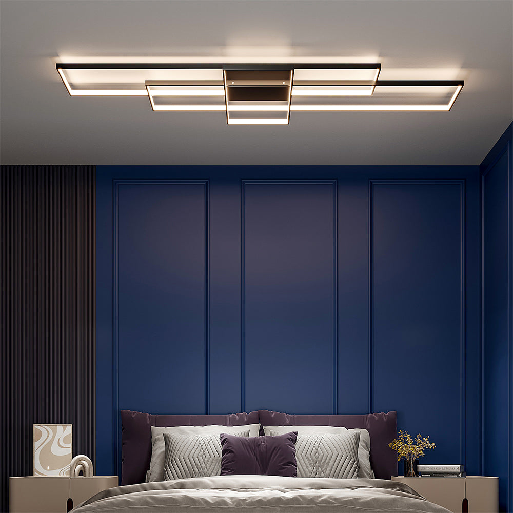 Quadris Bauhaus Metal Rectangular Ceiling Light