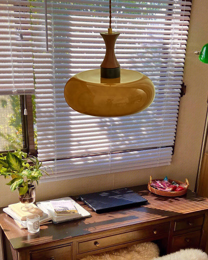 Amber Glass Plug-In Pendant