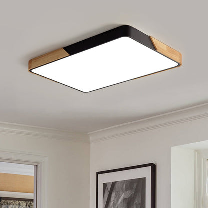 Quadrova Scandinavian Wood Rectangular LED Ceiling Light