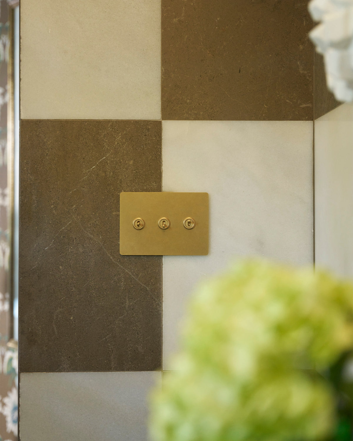Sennaro Minimalist Brass 3-Gang Toggle Switch