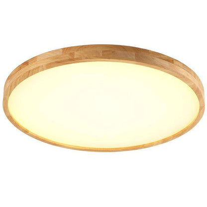 Lumivale Scandinavian Oak Flush Ceiling Light