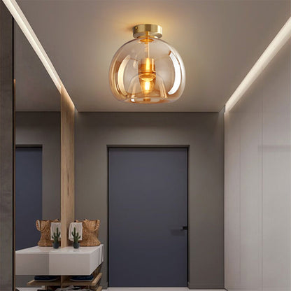 Velsora Modern Copper Glass Ceiling Light