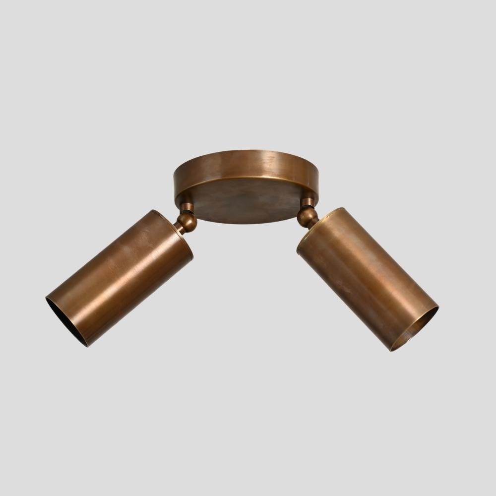 Duvessa Mid-Century Brass Twin Spot Ceiling Light
