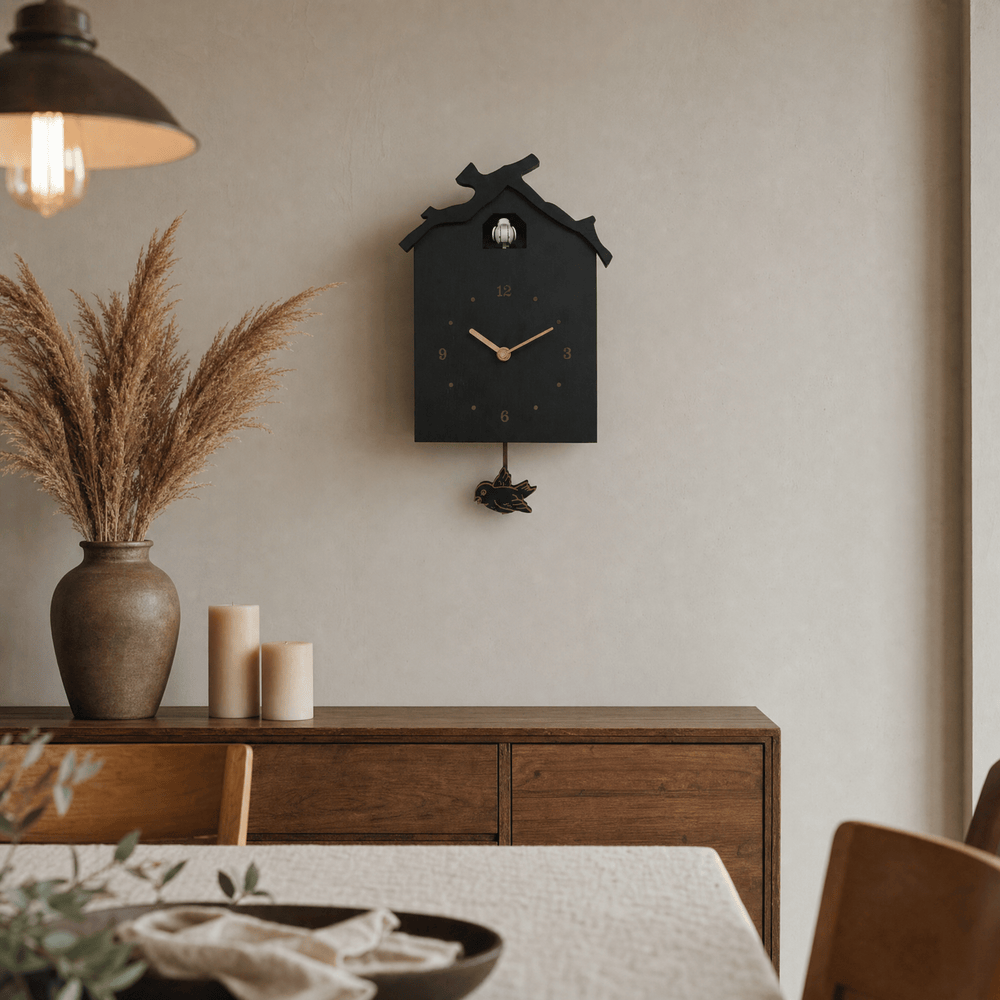 Dunmere Minimalist Wood Pendulum Cuckoo Clock