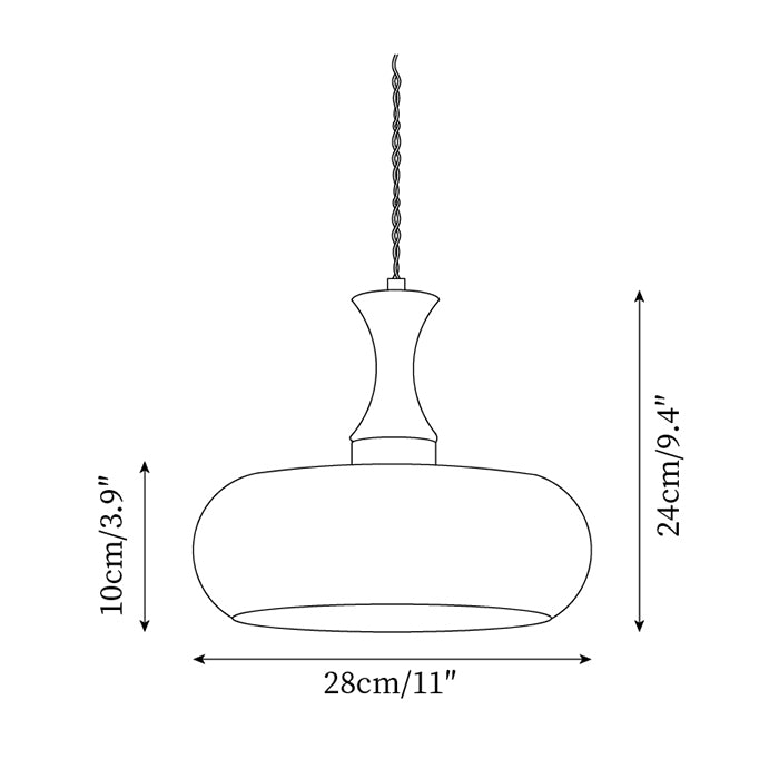 Amber Glass Plug-In Pendant
