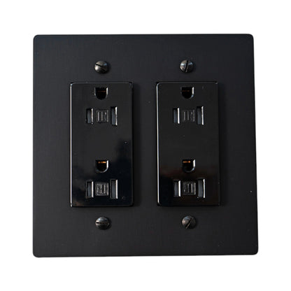 Galveno Vintage Solid Brass 2-Gang Outlet